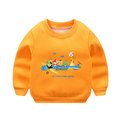 2017 autumn winter children boys sweatshirt New baby boys clothings toddler girls hoodies spring kids T shirt for fleece inside