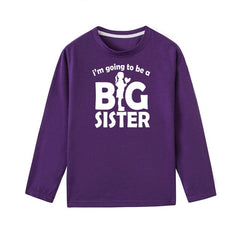 I'm Going To Be A Big Sister Funny Kids Girls Long Sleeve T Shirt Big Girl Announcement Shirts Fashion Casual Children Tees Tops