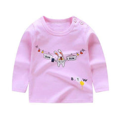 NEW Unisex Autumn Winter Cotton T shirt Cartoon Long Sleeve Baby Boys Girls Tees Kids Children Casual Clothing long sleeve tops