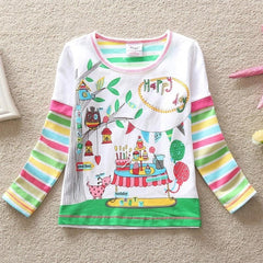 VIKITA Children t Shirts for Kids Flower t-shirt Girls Long Sleeve Tops Child Clothing Kids Autumn Wear Girls Autumn Wear