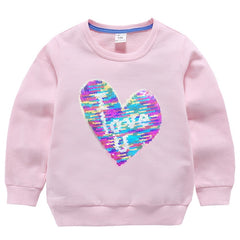 Baby Girls Sweatshirts Color Change Butterfly Winter Spring Autumn Children Hoodies Long Sleeves Sweater Kids T-shirt Clothes