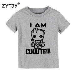 I am Groot I am cute Print Kids tshirt Boy Girl t shirt For Children Toddler Clothes Funny Tumblr Top Tees Drop Ship CZ-89