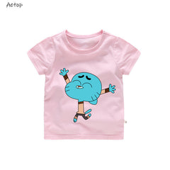 Children Cartoon the amazing world of gumball T shirt Boys Girls Short Sleeve Great Summer Tops Kids Casual Clothes,b202