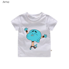 Children Cartoon the amazing world of gumball T shirt Boys Girls Short Sleeve Great Summer Tops Kids Casual Clothes,b202
