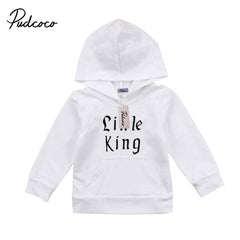 Fashion Toddler Kids Baby Boys Little King Hoodies Top Sweatshirt Sports Coat Outerwear Casual Clothes 1-6Years