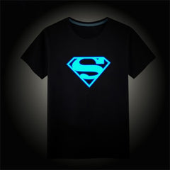 2018 Christmas Boys Girls Luminous Short Sleeves T-Shirts Children's Tshirt Superman Batman T Shirt Baby Girl Tops Kids Tees