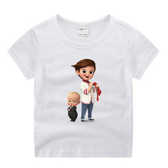 Baby Boy Clothes Movie Boss Baby Funny Cartoon Print T-shirt Kids Summer O-Neck Tops Boys & Girls Tshirt Baby Clothes