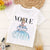 VOGUE New Arrival Princess Print Kids T Shirt Funny Kawaii Cartoon Girl Top Harajuku White Round Neck Short Sleeves Boys Tshirt