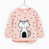 Little maven 2-7Years Spring And Autumn Cartoon Cat Kid's Girl's Baby's Sweatshirt Children's Clothes For Girl's Sweater Fleece