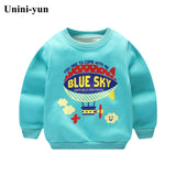 2017 autumn winter children boys sweatshirt New baby boys clothings toddler girls hoodies spring kids T shirt for fleece inside