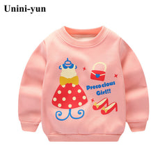 2017 autumn winter children boys sweatshirt New baby boys clothings toddler girls hoodies spring kids T shirt for fleece inside