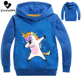 New 2019 Children Kids Spring Autumn Sweatshirt Boys Girls Cute Unicorn Print Long Sleeve Hooded Hoodies Sweatshirt Tops