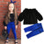 Pudcoco Girl Clothes Kids Baby Girl Fall Outfit Children Girls Off Shoulder Shirt T-shirt Tops+Long Pants Cotton Clothes