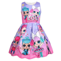Summer Sleeveless Party Tutu Girls Dresses Cartoon Print Fashion New Arrival Children Wedding Costume Kids Girl Dresses