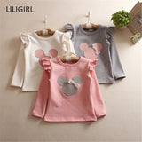 LILIGIRL Cotton Baby Girls Clothes T-Shirt Minnie Mouse Tees Top Autumn Kids Print Shirt Clothing Soft Long Sleeve Tops