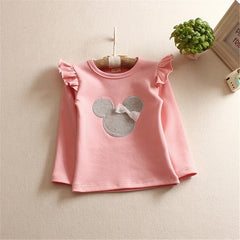 LILIGIRL Cotton Baby Girls Clothes T-Shirt Minnie Mouse Tees Top Autumn Kids Print Shirt Clothing Soft Long Sleeve Tops