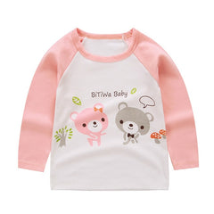 NEW Unisex Autumn Winter Cotton T shirt Cartoon Long Sleeve Baby Boys Girls Tees Kids Children Casual Clothing long sleeve tops