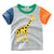 2019 Summer Children Boy Animal Printing Elephant Giraffe Lions Short Sleeve T-shirt Kids Fashion Casual Tops