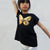 Summer Girl Sequin T-Shirt Children's Cotton Top Sequins Butterfly Sequins Paris Girls T Casual Big Girl Transform Sequin TShirt