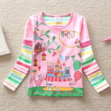 VIKITA Children t Shirts for Kids Flower t-shirt Girls Long Sleeve Tops Child Clothing Kids Autumn Wear Girls Autumn Wear