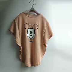 Summer Girl Sequin T-Shirt Children's Cotton Top Sequins Butterfly Sequins Paris Girls T Casual Big Girl Transform Sequin TShirt