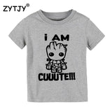 I am Groot I am cute Print Kids tshirt Boy Girl t shirt For Children Toddler Clothes Funny Tumblr Top Tees Drop Ship CZ-89