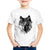 Animal Print Wolf Hardliner Children T-shirts Kids Fashion Summer Short Sleeve Tees Boys/Girls Casual Tops Baby Clothing,HKP352