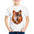 Animal Print Wolf Hardliner Children T-shirts Kids Fashion Summer Short Sleeve Tees Boys/Girls Casual Tops Baby Clothing,HKP352