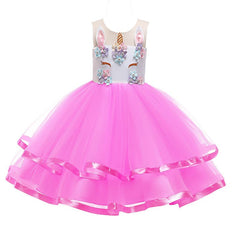 Baby Girls Princess Party Dress For Girls Unicorn Fairy Clothing Kids Unicornio Pageant Party Tulle Dresses Vestido Unicornio