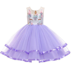 Baby Girls Princess Party Dress For Girls Unicorn Fairy Clothing Kids Unicornio Pageant Party Tulle Dresses Vestido Unicornio