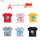 Children  Cartoon the amazing world of gumball  T shirt Boys Girls Short Sleeve Great Summer Tops Kids Casual Clothes,b202