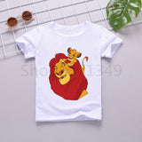 Summer Fashion Boys Girls T-shirt Children Cartoon The Lion King Funny Timon and Pumbaa Tshirt Kids Cute Simba Tops Baby Clothes