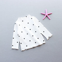 Chivry Spring Autumn 2019 New Little Girls Fashion Heart Print T-Shirts Kids Girls Long Sleeve O-Neck Tops T Shirt Clothing