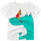 Baby Clothes Boys T-shirt Tops Clothing Kids 2-9Y T Shirts Cars Cotton Tractor T-shirts Clothes Children's Crocodile Summer Tees