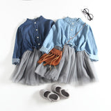 Girls Dress Toddler Children Kids Girls Autumn Denim Dress Girl Long Sleeve Dresses Clothes Kids Cowboy Princess Tutu Dress