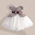 Lace Flower Girl Dress TUTU style Silk Belt Princess Kids Dresses 3 colors leopard Girls Party Dress for 1-6T