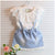 New Girls Dress cowboy Short sleeve Bow cotton dress baby Girls Summer clothes kids girls Ball Cute dress 2 3 4 5 6 7 Years