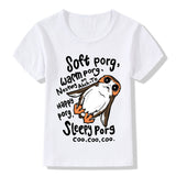 Fashion Pocket Porg Design Funny Children's T shirt Kids War Stars Casual T shirt Boys Girls Tops Tees For Toddler Baby,HKP5147