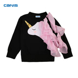 0-6T Adorable Newborn Infant Toddler Kids Baby Girls Animal Ruffle Tops Sweatshirts Cotton Long Sleeve Winter&Autumn Clothes