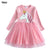 VIKITA Girls Unicorn Vestidos Girls Long Sleeve Dress Kids Party Voile Dress Children Licorne Autumn and Winter Dresses LH4577