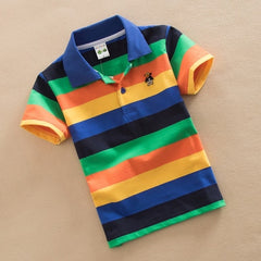 School Polo Shirts 2018 Summer Children's Short Sleeve Boys Polo Shirt Striped Kids Boy Tops tees Cotton Girls Boys Polo Shirts
