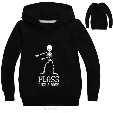 3-16Years Floss Like A Boss Funny Dance Graphic Print Hooded Boys Hoodies Kids Sweatshirt Girls Casual Pullover Outwear Top