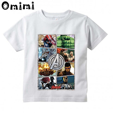 Children's New Top Tees Avengers Iron Man Thor Child Boys T Shirt Clothes Baby Boys Tops Spider Man Costume Kids tshirt,ooo4568