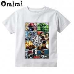 Children's New Top Tees Avengers Iron Man Thor Child Boys T Shirt Clothes Baby Boys Tops Spider Man Costume Kids tshirt,ooo4568