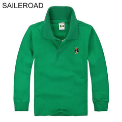 SAILEROAD 3-15Year Big Children Kids Polo Shirts Cotton Soild Color Adolescent Boys Girls Tops Tees Shirts Teenager Boys Clothes